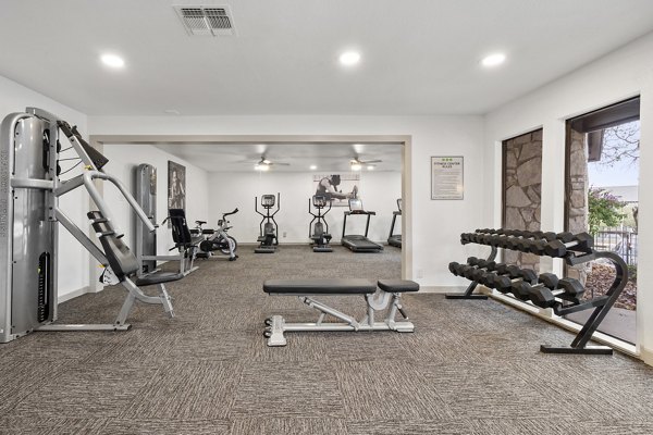 fitness center at Seraphina Castle Hills Apartments 