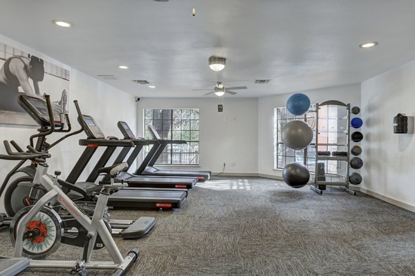 fitness center at Seraphina Castle Hills Apartments