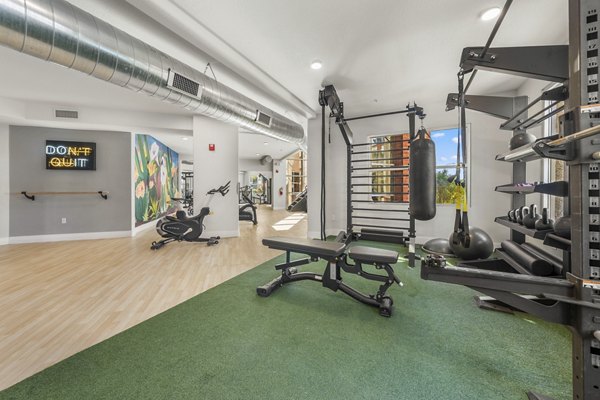 fitness center at The Palladium Apartments 