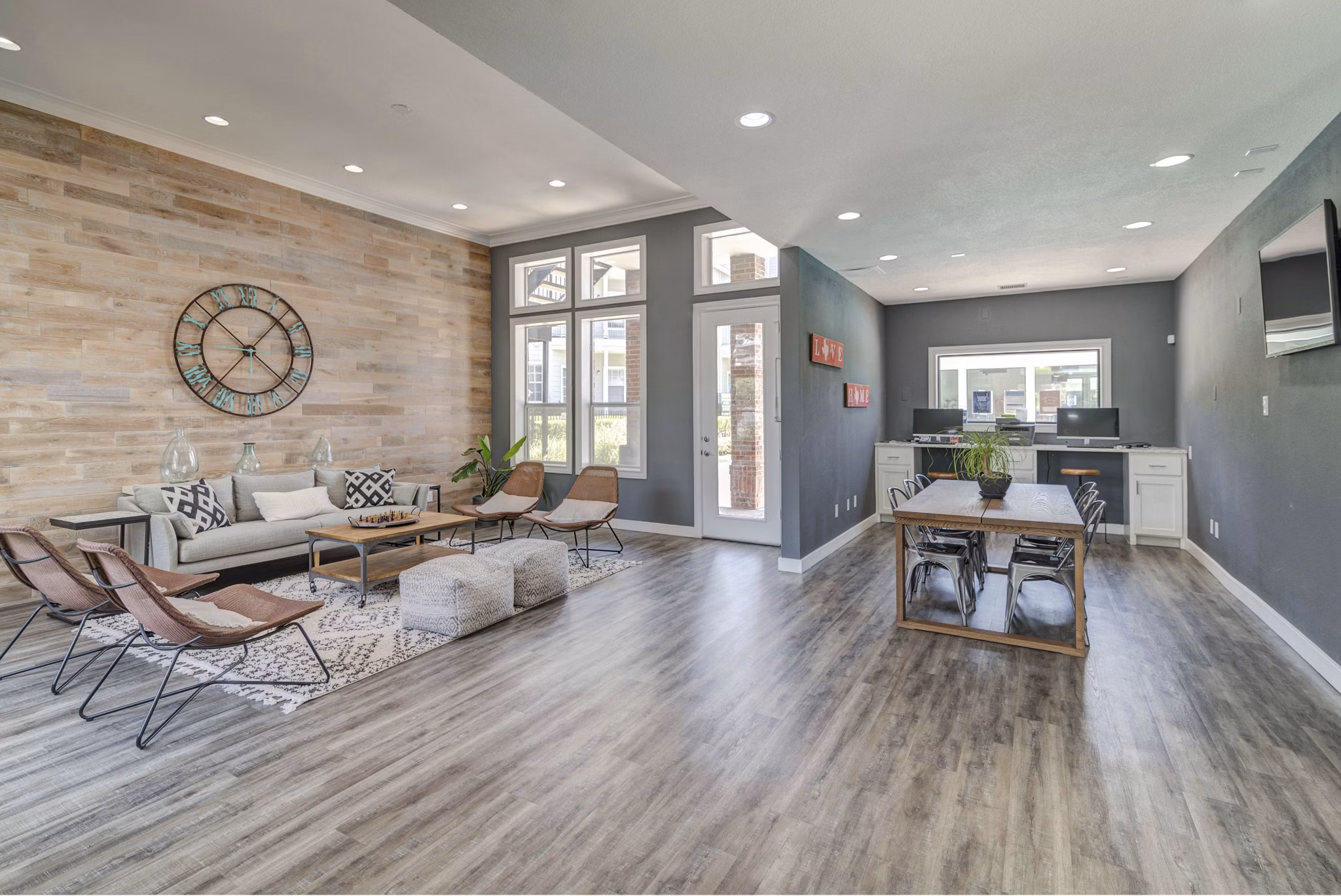 Modern clubhouse featuring luxurious seating and decor at Regal Parc Apartments luxury apartments