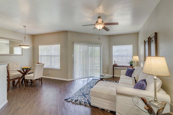Spacious living room with contemporary decor in Regal Parc Apartments