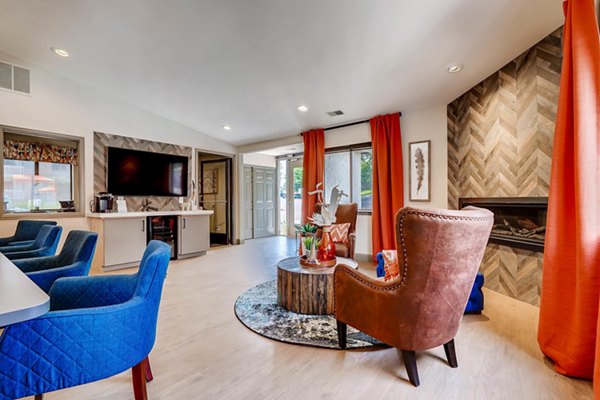 Elegant clubhouse at Canyon Reserve at the Ranch Apartments featuring modern lounge spaces and stylish decor