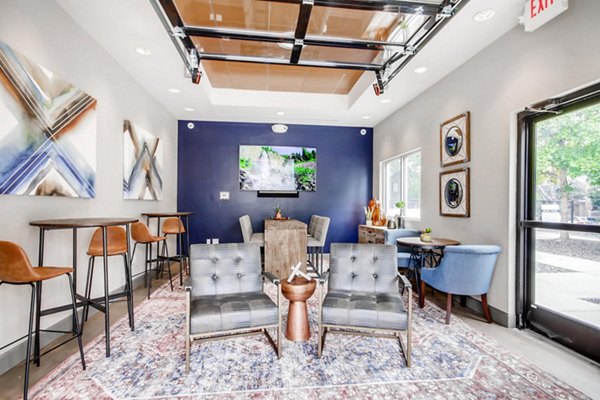 Modern clubhouse with elegant furnishings at Canyon Reserve at the Ranch Apartments