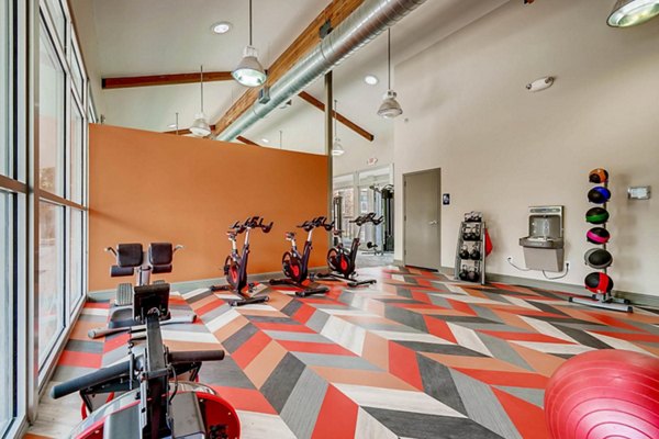 Yoga and spin studio with modern equipment at Canyon Reserve at the Ranch Apartments