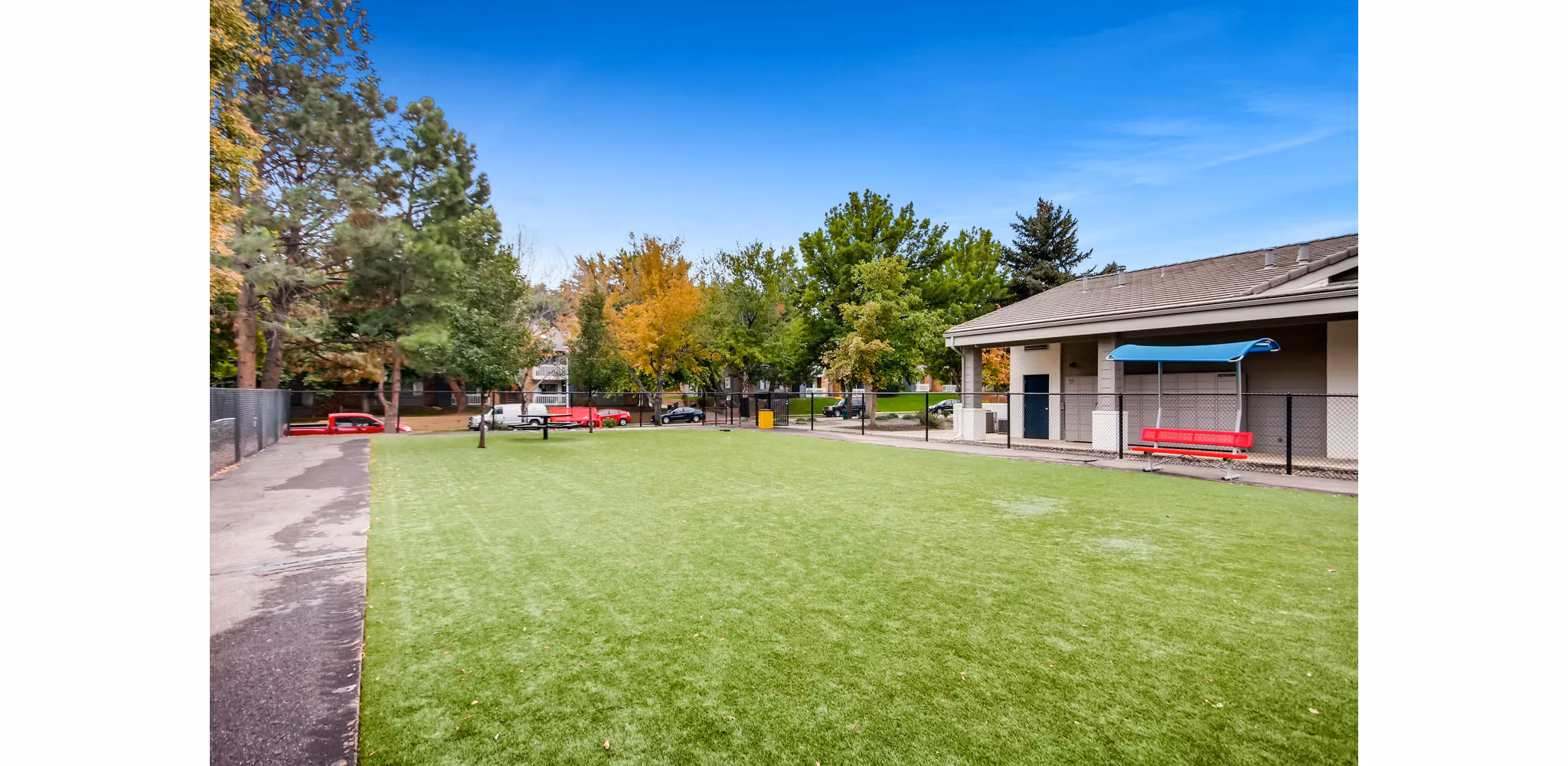 Dog-friendly park with agility equipment at Canyon Reserve at the Ranch Apartments