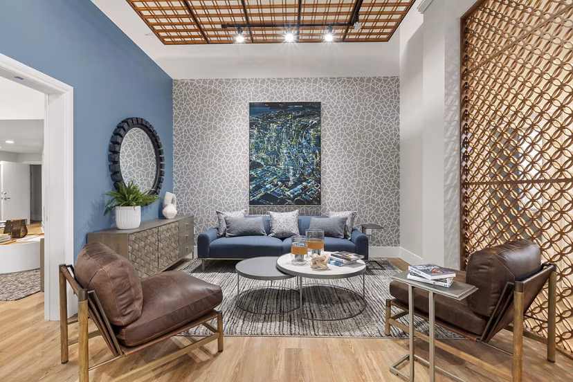 Spacious clubhouse with modern seating and decor at Avana Star Lake Apartments