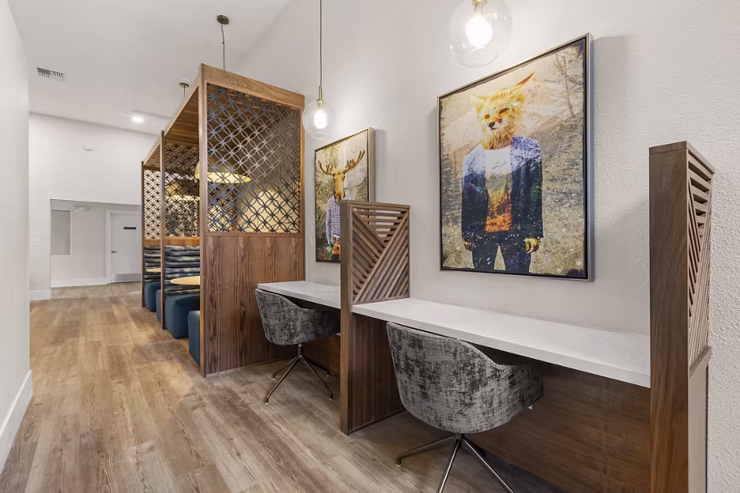 Clubhouse with modern furnishings at Avana Star Lake Apartments, luxury living spaces in desirable location