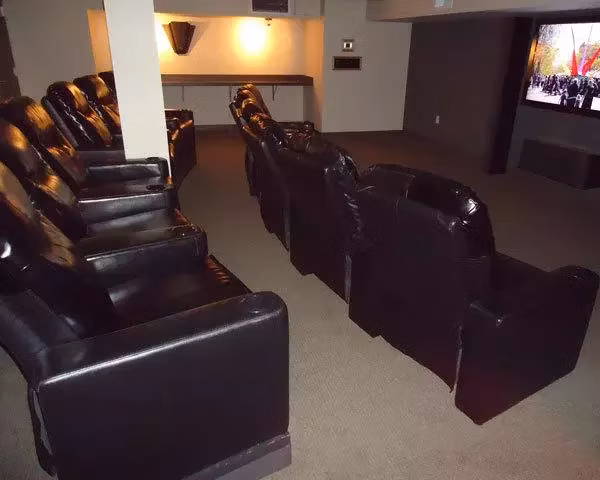 Theater featuring luxury seating and surround sound at On the Park Apartments