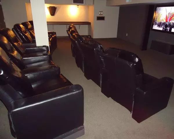 Theater featuring luxury seating and surround sound at On the Park Apartments