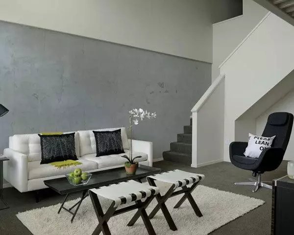 Spacious living room with modern decor at On the Park Apartments
