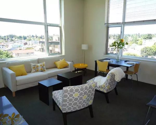 living room at On the Park Apartments