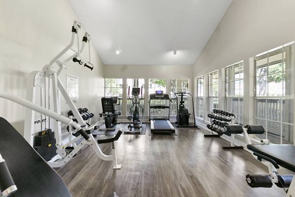 fitness center at Creekwood Apartments