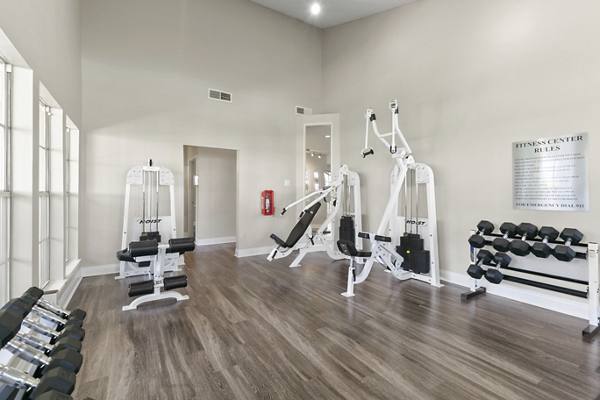 fitness center at Creekwood Apartments