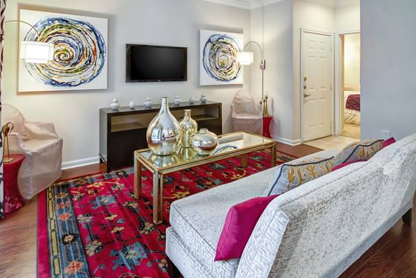 living room at Villas at River Oaks Apartments