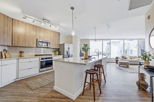 Modern kitchen featuring sleek countertops and stainless steel appliances at 44 Monroe Apartments in Phoenix