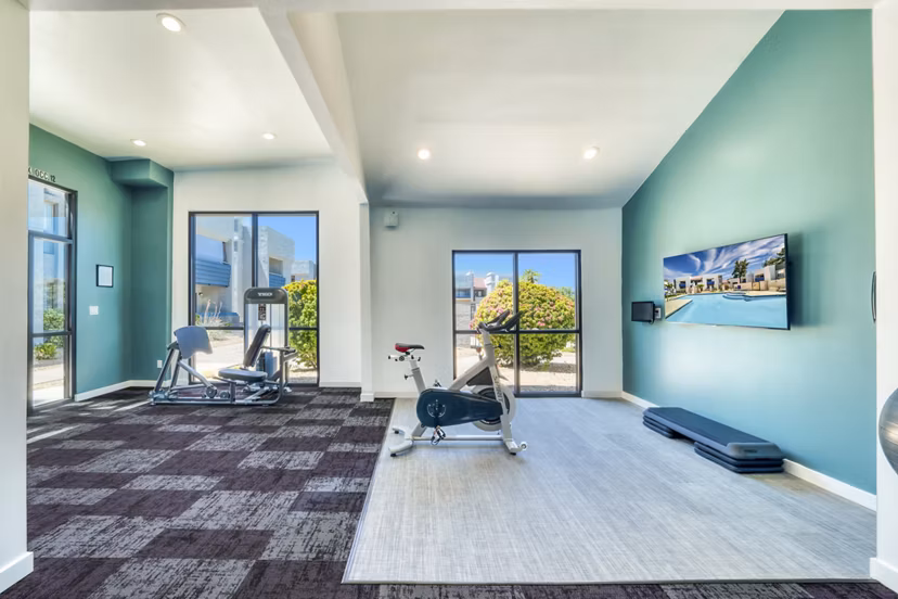 Fitness center with modern equipment at Hayden Park Apartments