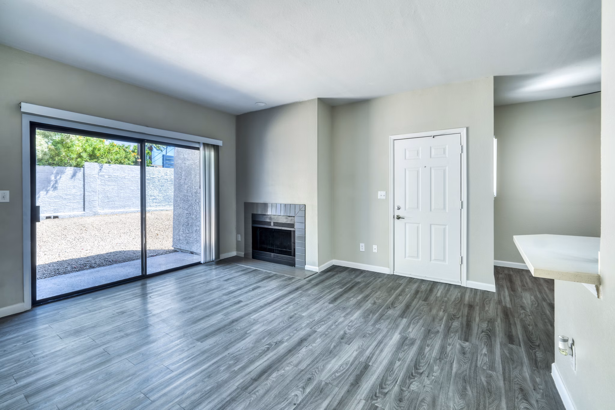 Spacious living room with modern decor at Hayden Park Apartments