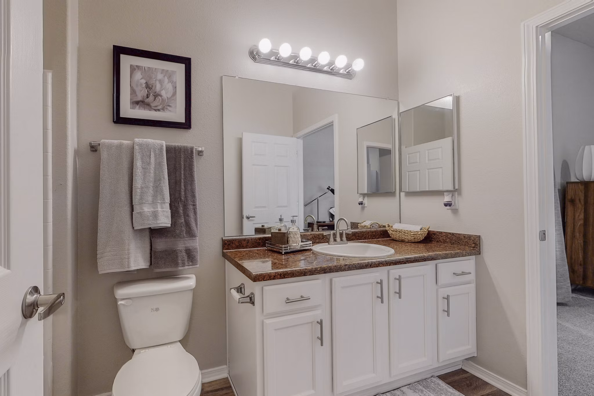 Elegant bathroom with modern fixtures at Cantata at the Trails Apartments