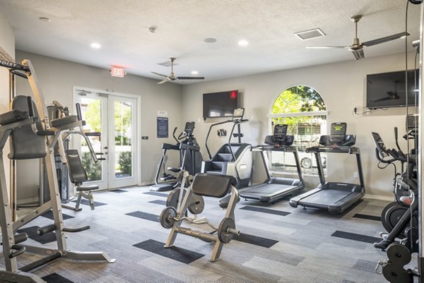 State-of-the-art fitness center with modern equipment at Cantata at the Trails Apartments