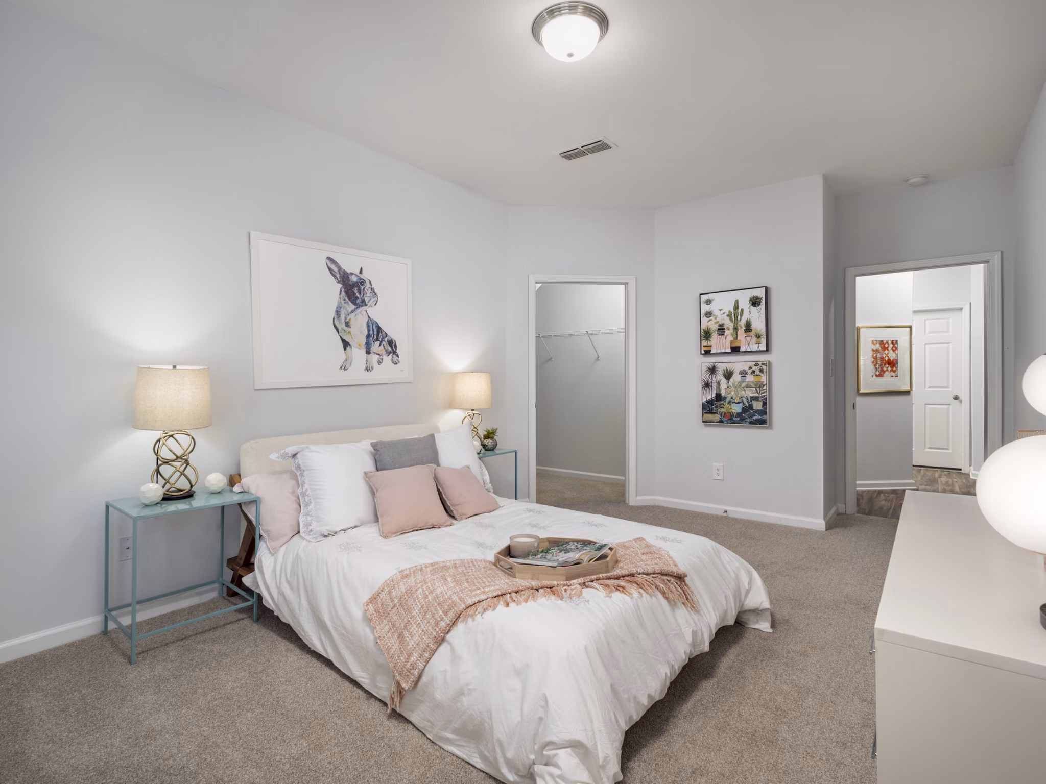 Bedroom featuring elegant decor and plush bedding at Mandalay Villas Apartments