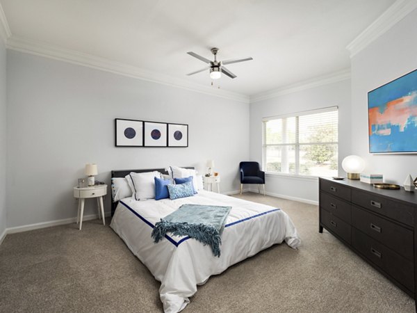 Spacious bedroom with modern decor at Mandalay Villas Apartments