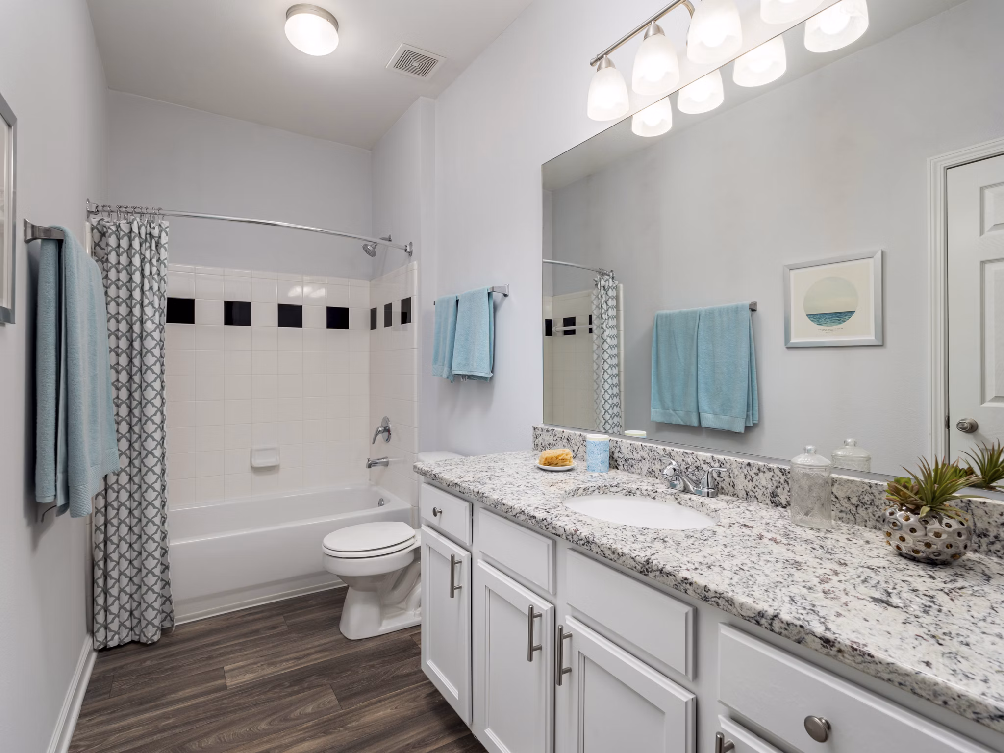 Modern bathroom with sleek fixtures at Mandalay Villas Apartments