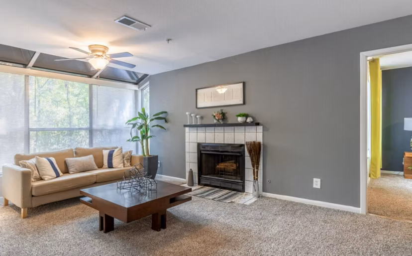 living room at Greenhouse Apartments