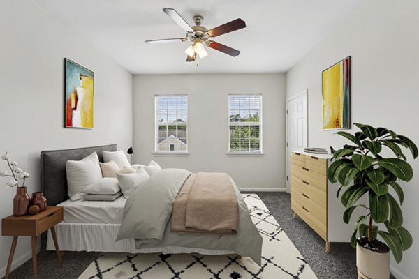 bedroom at The Pointe at New Town Apartments