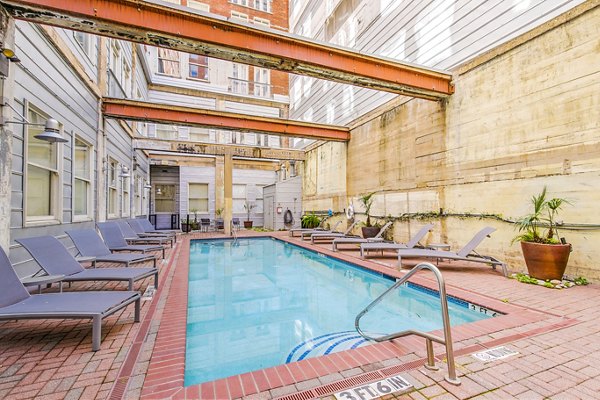 Rooftop pool offering skyline views at Interurban Building Apartments