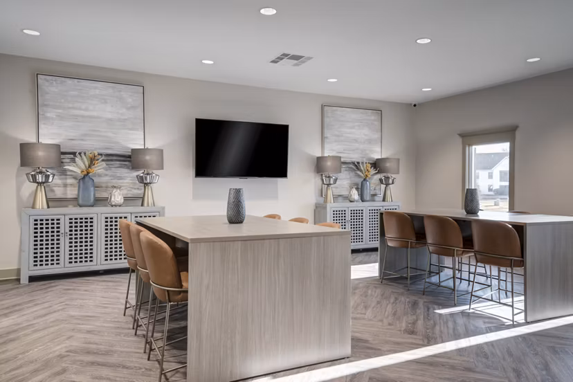 Resort-style clubhouse at Mallard Crossing at St Matthews Apartments with elegant interiors and spacious common areas