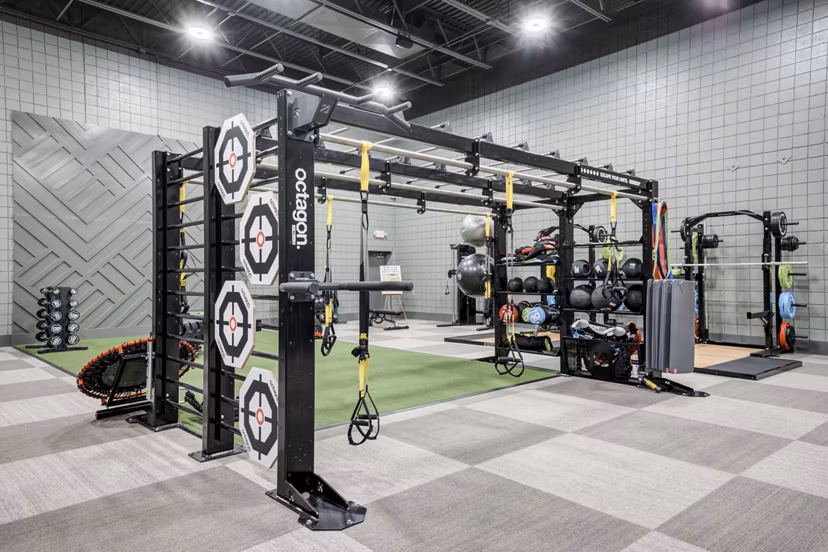 State-of-the-art fitness center with modern equipment at Mallard Crossing at St Matthews Apartments