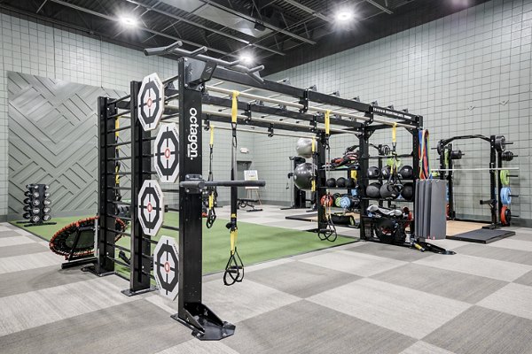State-of-the-art fitness center with modern equipment at Mallard Crossing at St Matthews Apartments