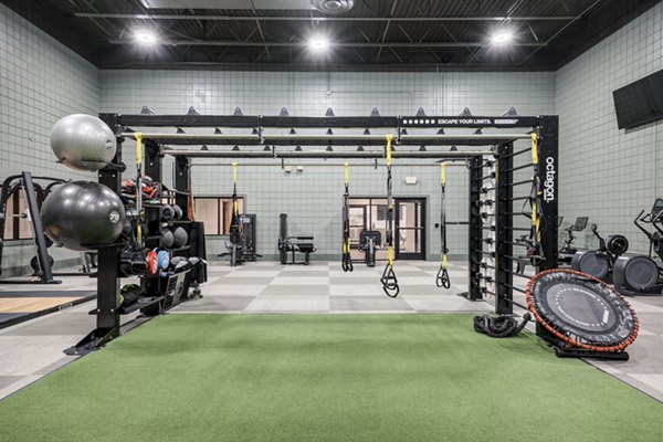 Modern fitness center with state-of-the-art equipment at Mallard Crossing at St Matthews Apartments