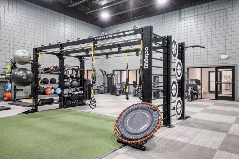 Modern fitness center with state-of-the-art equipment at Mallard Crossing at St Matthews Apartments
