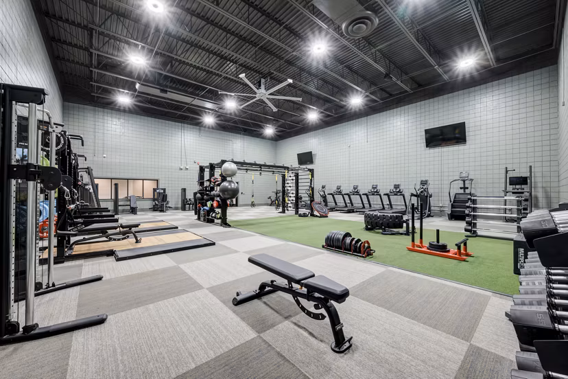 Fitness center featuring state-of-the-art equipment at Mallard Crossing at St Matthews Apartments