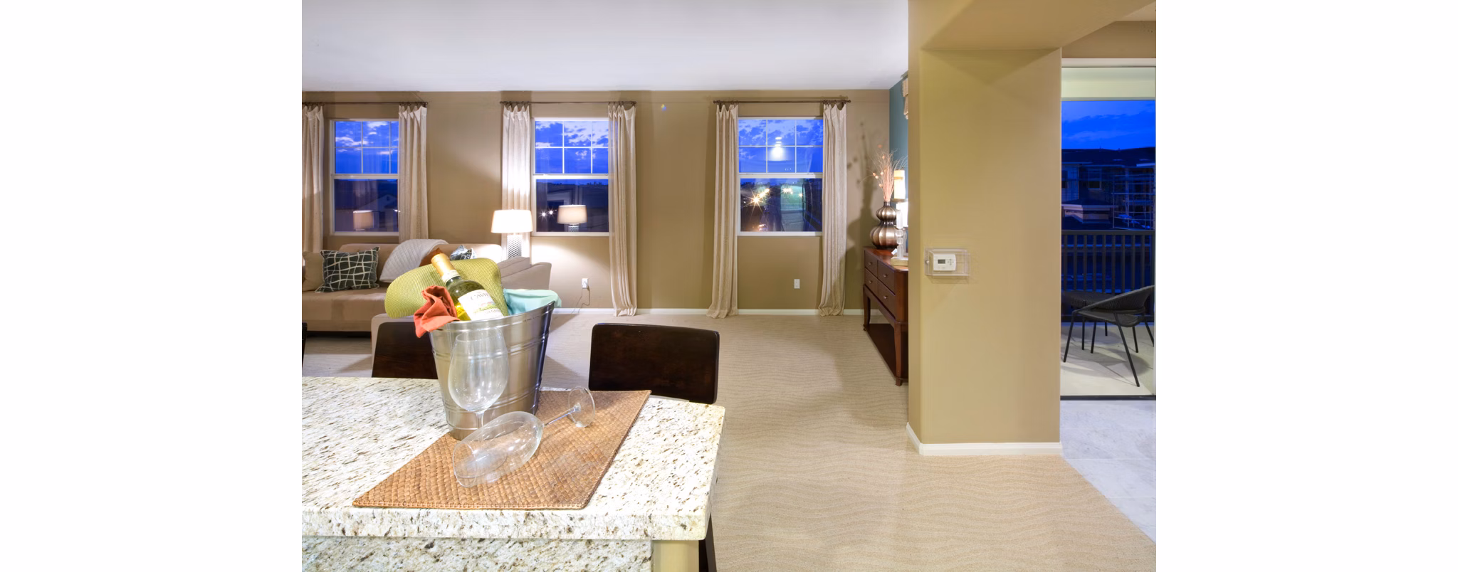 Cozy living room with modern decor at Coventry Court Luxury Senior Apartments