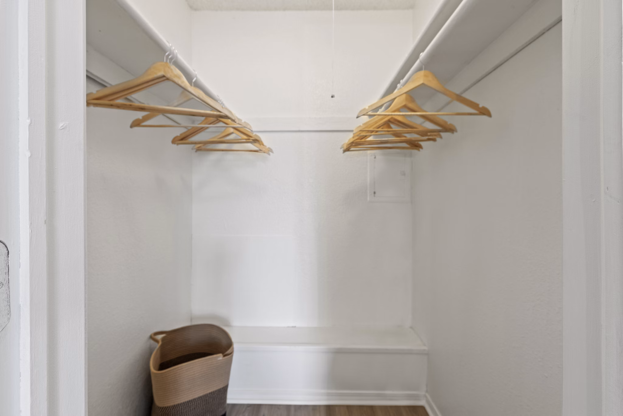Cozy walk-in closet with ample shelving and space in Coventry Park Apartments