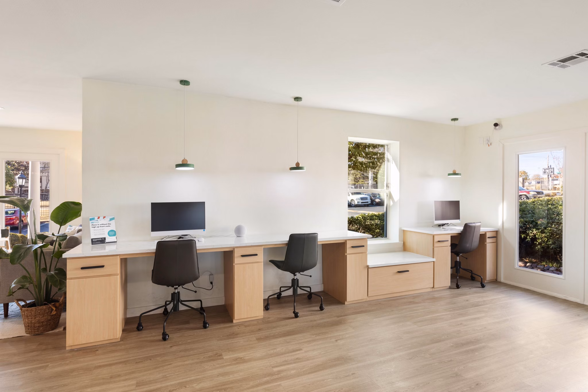 Modern clubhouse with stylish lounge at Coventry Park Apartments, offering luxury living spaces near  training center