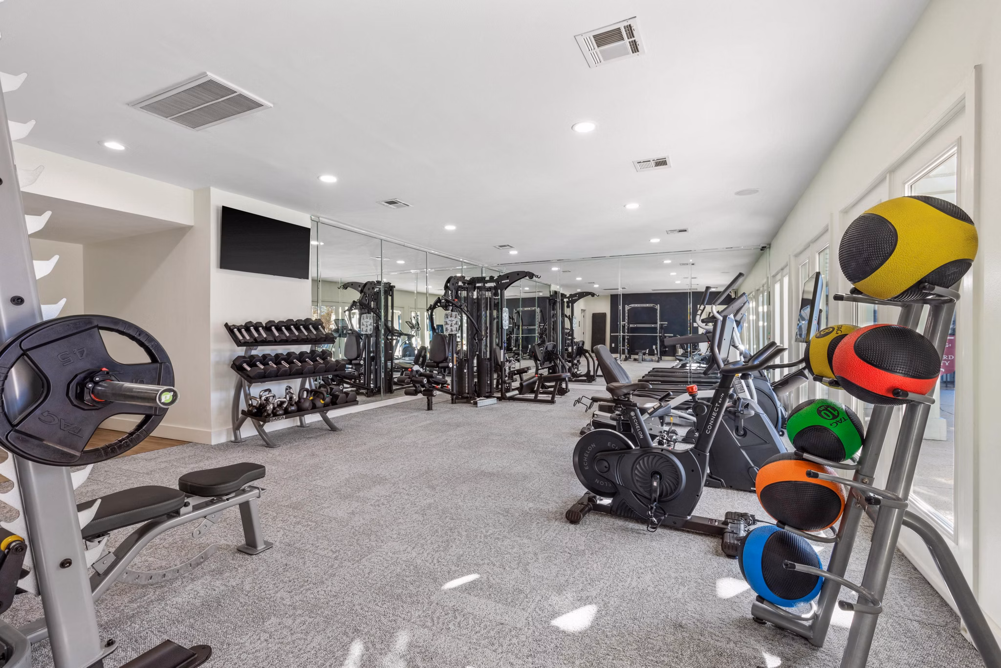 Fitness center with state-of-the-art equipment at Cascades at Southern Hills Apartments