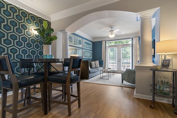 Dining area with modern furnishings at Oberlin Court Apartments