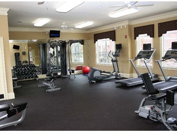 Fitness room with modern equipment at Villas at Loganville for luxury living