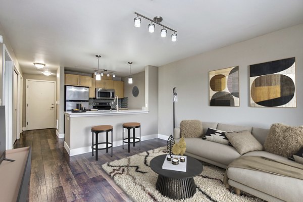 living room at 1611 on Lake Union Apartments