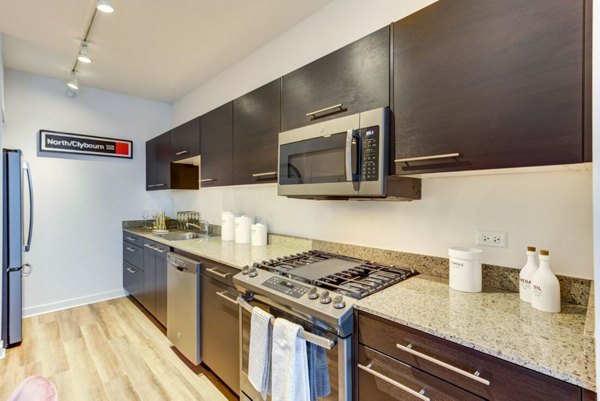 kitchen at SoNo East Apartments