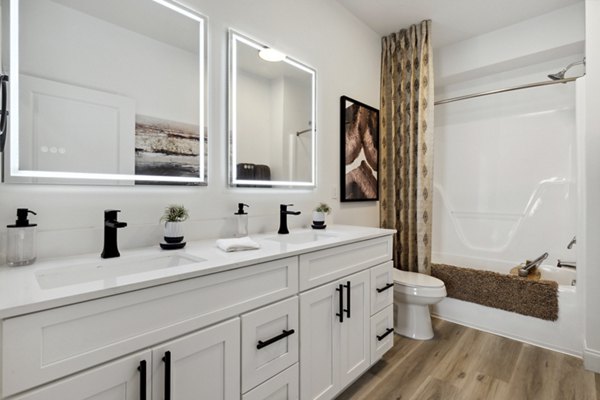 Modern bathroom with sleek fixtures at Verde Vista Apartments