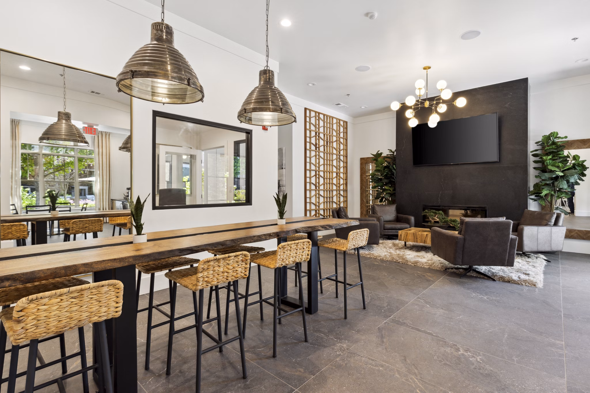 Clubhouse at Verde Vista Apartments offers upscale amenities including a modern lounge and entertainment space tailored for luxury living
