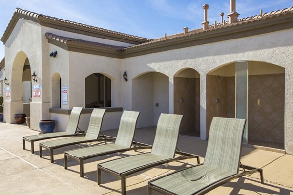 Spacious patio with modern seating at Diamond Mesa Apartments offering luxury outdoor relaxation