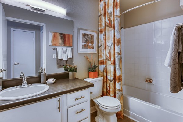 Modern bathroom with sleek fixtures at Allure at Tempe Apartments