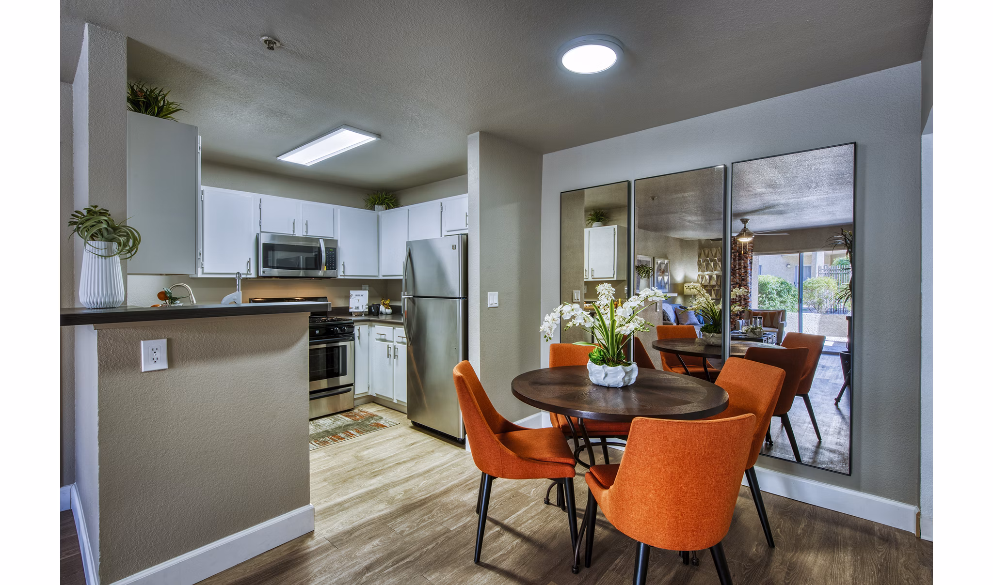 Elegantly designed dining room with modern decor at Allure at Tempe Apartments