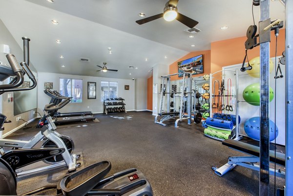 State-of-the-art fitness center with modern equipment at Allure at Tempe Apartments