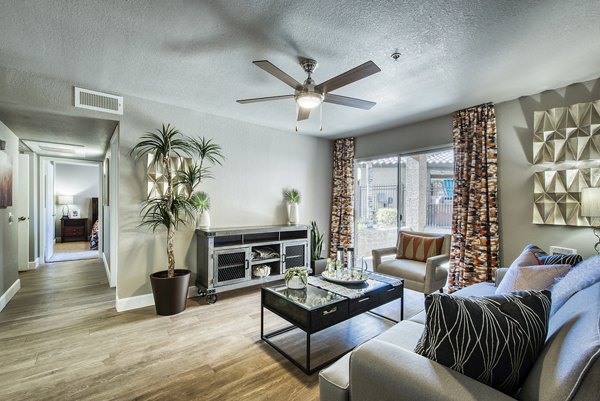 Modern living room with stylish decor at Allure at Tempe Apartments